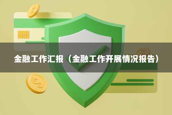 金融工作汇报（金融工作开展情况报告）