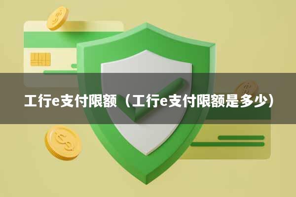 工行e支付限额（工行e支付限额是多少）