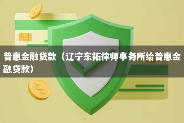普惠金融贷款（辽宁东拓律师事务所给普惠金融贷款）
