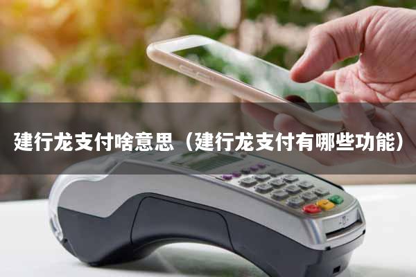 建行龙支付啥意思（建行龙支付有哪些功能）